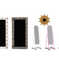 Stylish Lighted Vanity Mirrors Floor Standing Options And Sunburst Decorative Design