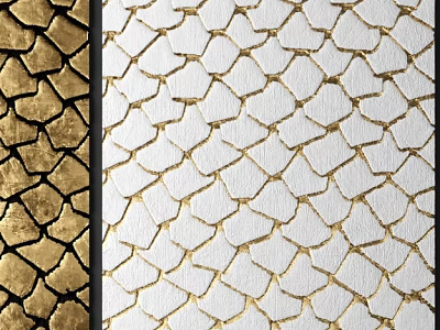 Elegant Gold and White Diamond Pattern Textured Wall Surface for Interior Design 3d model