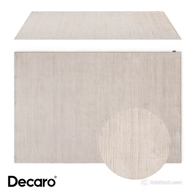 Beige Square Rug With Woven Texture And Modern Design For Home Decor 3d model 