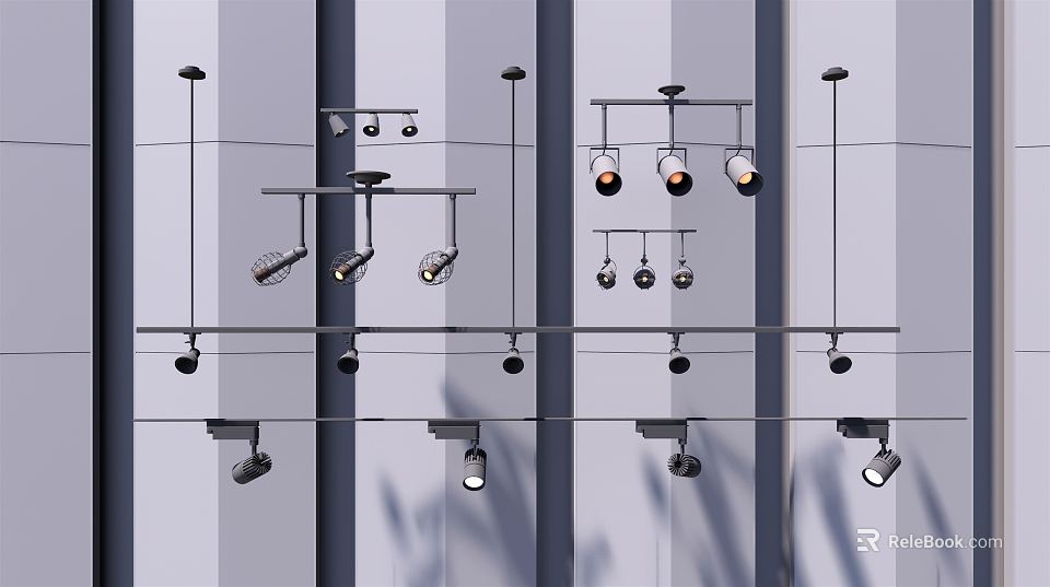 Modern Downlights And Spotlights Various Styles Ceiling Mounted Home Lighting Fixtures 3d model 