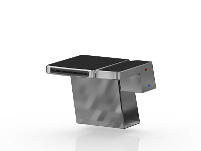Modern Stainless Steel Faucet With Black Top Panel And Contemporary Design 3d model