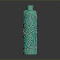 Green Flower Vase With Intricate Leaf Patterns For Elegant Home Decor 3d model