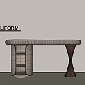 Dresser Dressing Table Tea Table 3d model