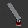 Red and White Semi Truck with Sleek Cab and White Container Trailer on Reflective Surface