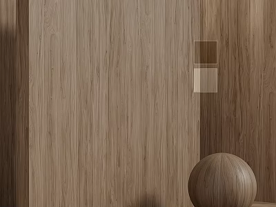 Wooden Texture Wall Components With Sphere Decoration And Colored Square Blocks 3d model