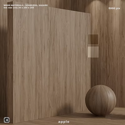 Wooden Texture Wall Components With Sphere Decoration And Colored Square Blocks 3d model