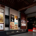 Traditional Chinese Style Store Interior With Wooden Shelves Display Cabinets Chandeliers And Product Displays