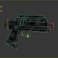 Sci Fi Weapon Black Pistol With Modern Design And 3D Rendered Geometric Shapes