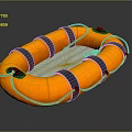 Orange Inflatable Life Raft Featuring Black Straps And Secure Floating Design For Safety