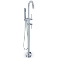 Modern Chrome Shower Faucet with Handheld Sprayer and Adjustable Column Design