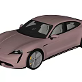 Pink Porsche Electric Sports Sedan Modern Sleek Exterior Design With Four Door