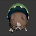 Sad Looking 3D Model Dog Wearing Green Hoodie Sitting On Reflective Black Surface