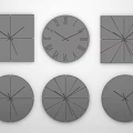Modern Minimalist Wall Clocks in Round Square Shapes with Geometric Lines and Roman Numerals