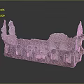 Ancient Architecture Ruins With Brick Walls Arched Doorways And Stone Spires