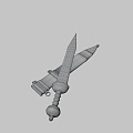 Knife and scabbard 3d model