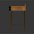 Classic Wooden Tables With Carved Details And Inlaid Tops Set of Three
