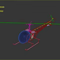 Detailed 3D Helicopter Model With Metal Frame Rotor Blades And Transparent Cockpit