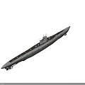 Gray Military Submarine Water Vessel With Vintage Exterior And Structural Design