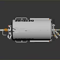 DEZEURE Silver Tank Functional Vehicle With Orange Wheels Pipes And Accessories