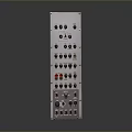 Professional Computer Control Panel Interface With Multiple Knobs Buttons Red Indicators And Aluminum Frame