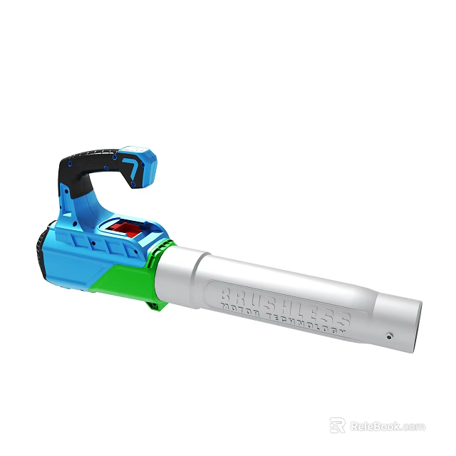 Blue Green Brushless Hair Dryer With Advanced Technology And Ergonomic Design 3d model 