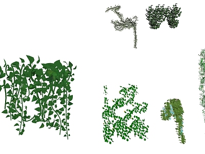 Modern Vine Green Plant Green Plant Wall Combination model