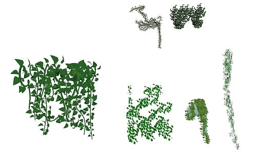 Modern Vine Green Plant Green Plant Wall Combination 3d model