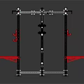 Black and Red Heavy Duty Power Rack With Bar Hooks And Adjustable Shelves