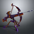 3D Modeled Decorative Bow With Purple Orange Accents And Dragon Head Design