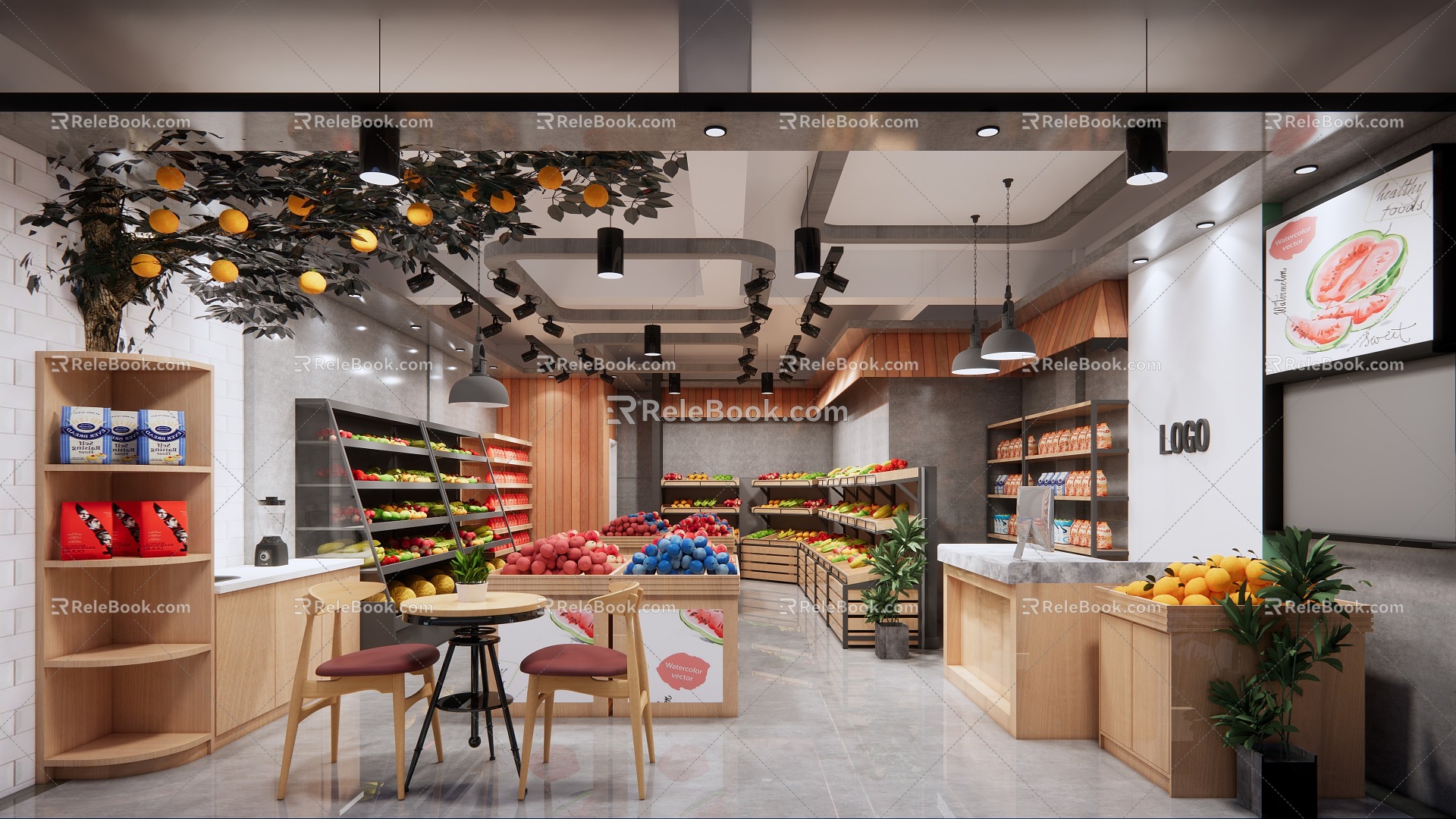 Modern Fruit Store Fruit Supermarket 3d model