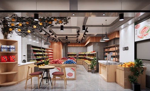 Modern Fruit Store Fruit Supermarket 3d model