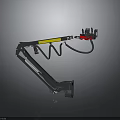 Mechanical Arm Device With Black Yellow Structure Spring And Red Component Parts 3d model
