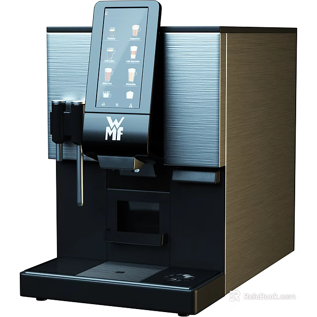 Modern WMF Coffee Machine with Digital Display and Metallic Finish for Kitchen Use 3d model