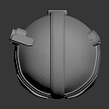 Futuristic Silver Metallic Weapon Helmet Design with Antennae Black Visor and Reflective Surface