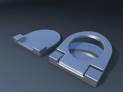 Public Chair Metal Structural Components With Modern Sleek Surface And Geometric Shapes 3d model