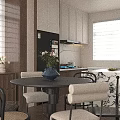 Warm Cream Style Living And Dining Room With Natural Wood Furniture And Comfortable Interior Design