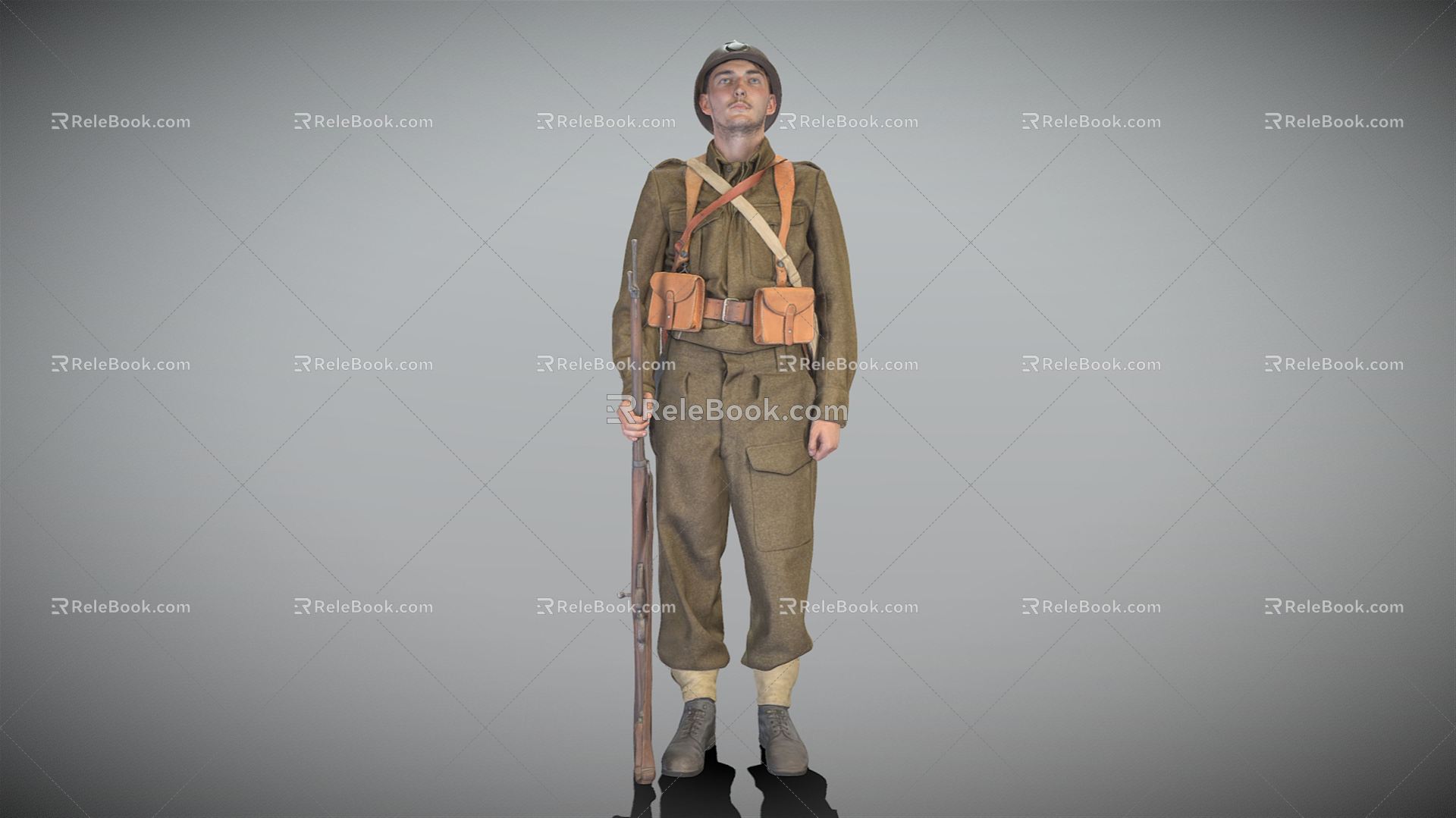 Modern Man French Infantry Role with Gun Soldier Soldier 3d model