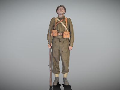 Modern Man French Infantry Role with Gun Soldier model