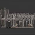 Intricate Architectural Model With Metal Framework Towers Platforms And Decorative Elements