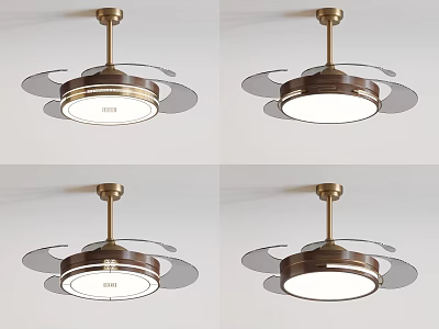 Modern Air Conditioner Fan with Ceiling Mounted Metal Frame and LED Light 3d model