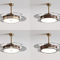 Modern Air Conditioner Fan with Ceiling Mounted Metal Frame and LED Light