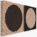 Textured Wooden Wall Decor With Circular Design In Brown And Beige Tones