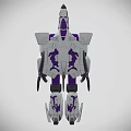 Sci Fi Robot Character With Purple And White Color Jet Wings Action Design