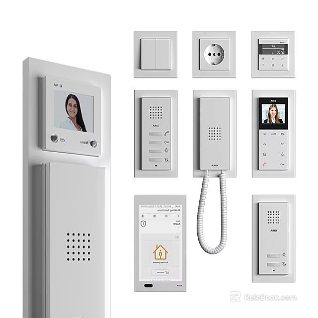 Smart Machines For Home Security Including Video Doorbell Intercom And Control Panel 3d model 