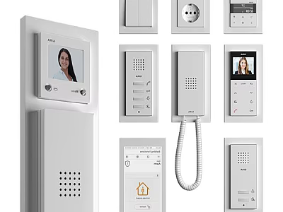Smart Machines For Home Security Including Video Doorbell Intercom And Control Panel 3d model