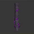 Elegant Gray Decorative Pillar With Purple Vines And Flowers Wrapped Around