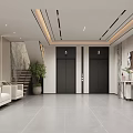 modern elevator hall elevator car 3d model