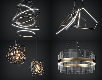 Light Luxury Special-Shaped Chandelier 3d model