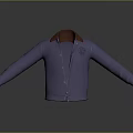 Stylish Purple Jacket With Brown Collar Long Sleeves Front Zipper And Chest Logo