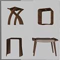 Modern Wooden Stools With Various Designs Including Cross Legs And Square Frames